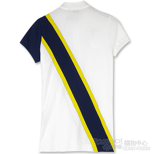 Ralph Lauren 大馬3號斜紋女POLO杉(白藍)