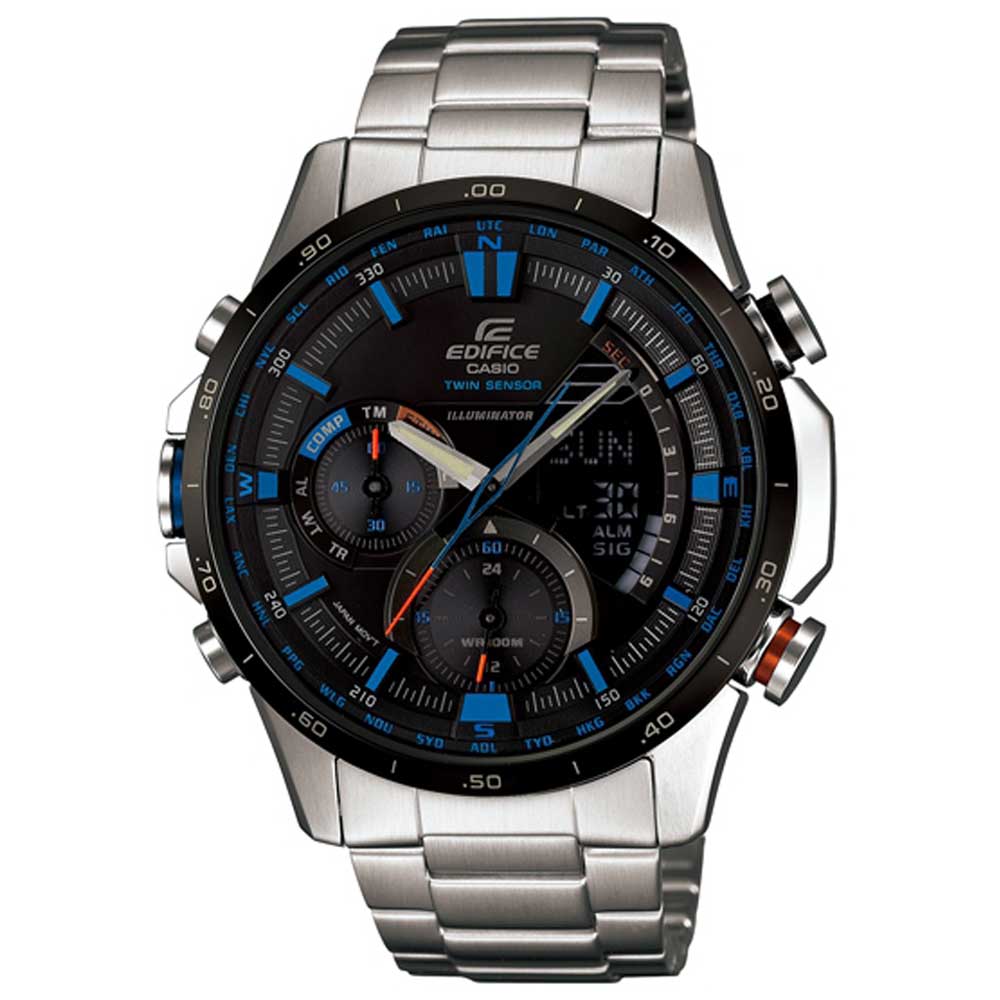 EDIFICE多元機能層次立體霓虹照明賽車錶(ERA-300DB-1A2)-黑x藍/46.9mm