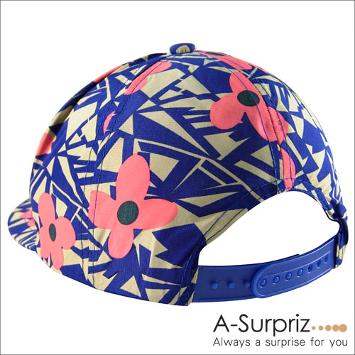 A-Surpriz 幾何花朵塗壓撞色棒球帽(悠甜粉)