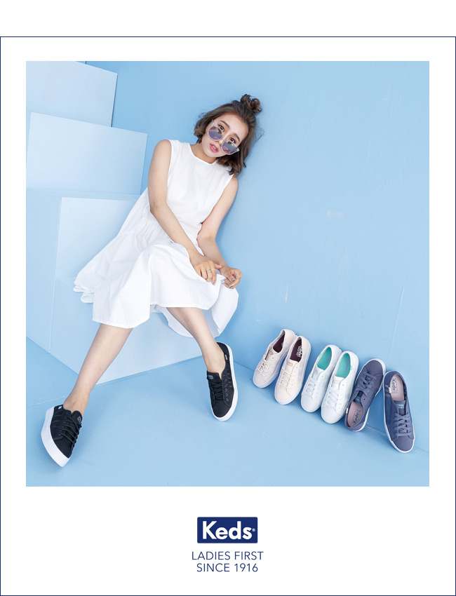 Keds TRIPLE KICK 透氣網布厚底休閒鞋-粉紅