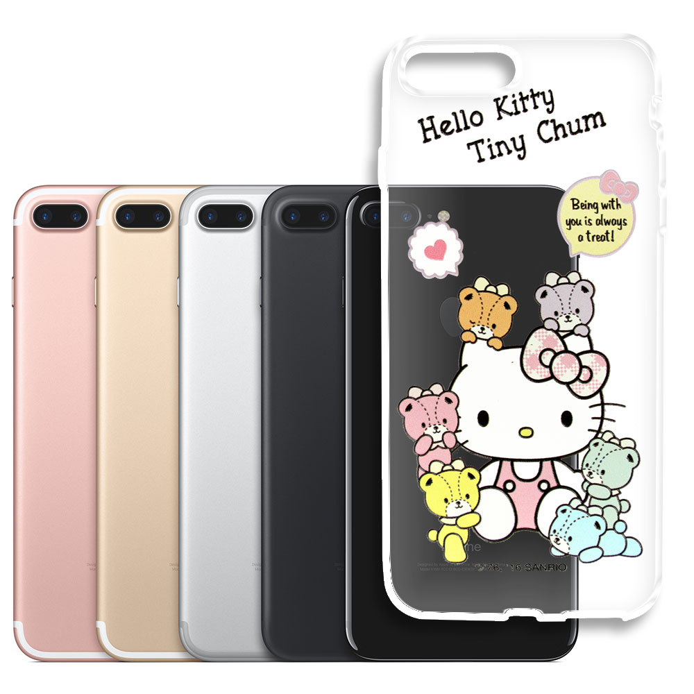 Hello Kitty iPhone 8 Plus/ 7 Plus 浮雕彩繪透明軟殼(熊好朋友)