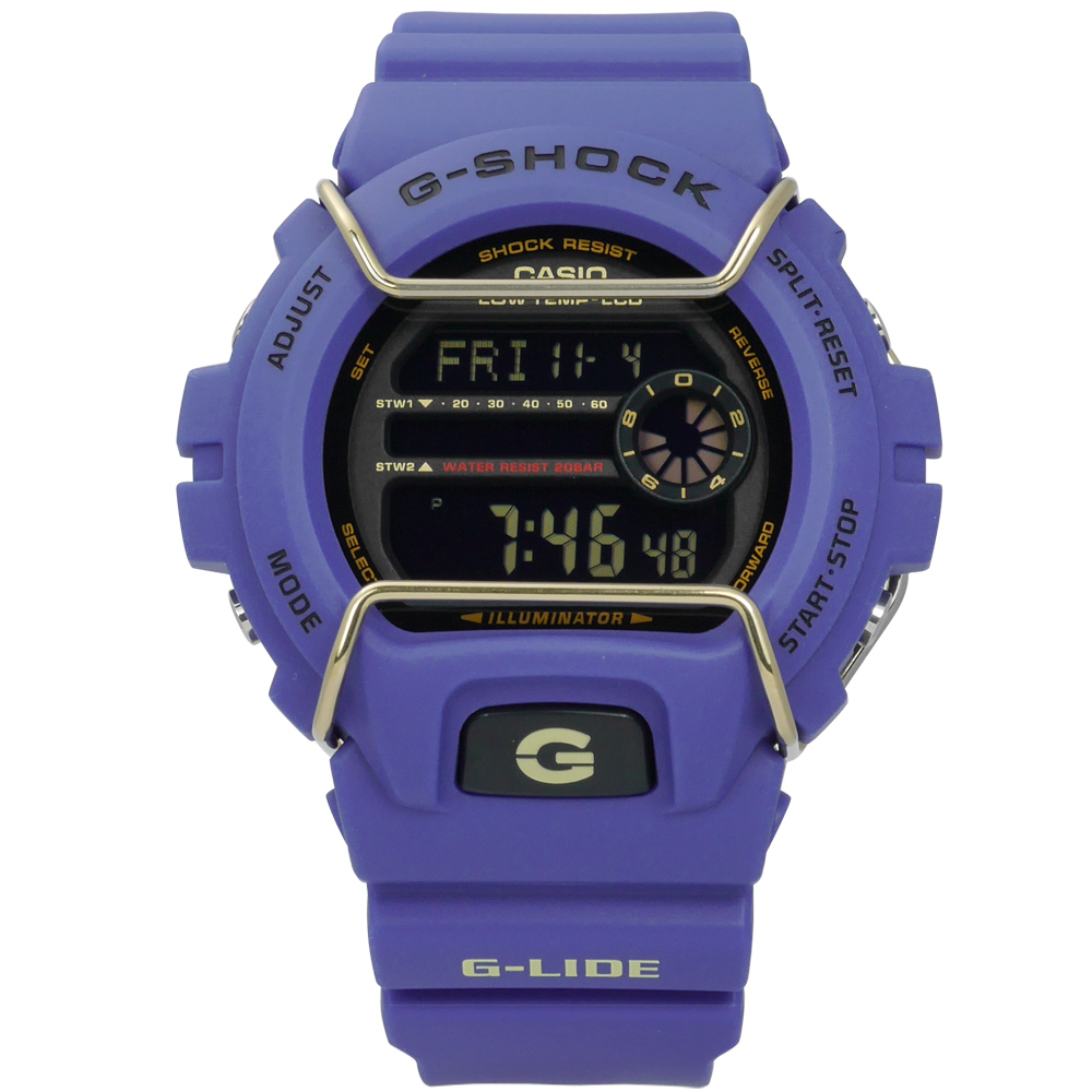 G-SHOCK 極限運動抗低溫防撞擊雙色橡膠手錶(GLS-6900-2)-藍色/49mm