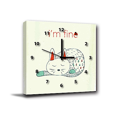 美學365-單聯式方型 掛畫靜音時鐘 舒適圈 40x40cm