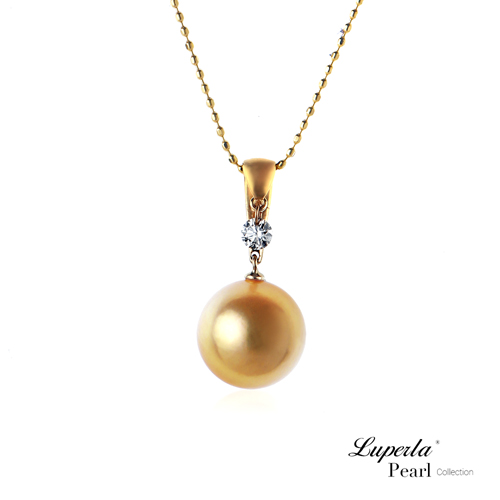 大東山珠寶 南洋珍珠項鍊墬飾-閃耀真鑽 金珠