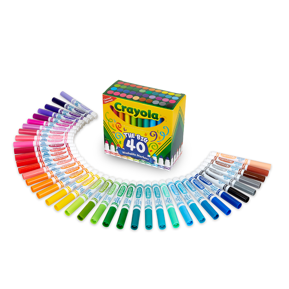 美國 Crayola繪兒樂 可水洗錐頭彩色筆40色(3Y+)