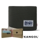 KANGOL 韓式潮流 多夾層/零錢袋橫式短皮夾+鑰匙圈禮盒-帆布拼貼灰 product thumbnail 1