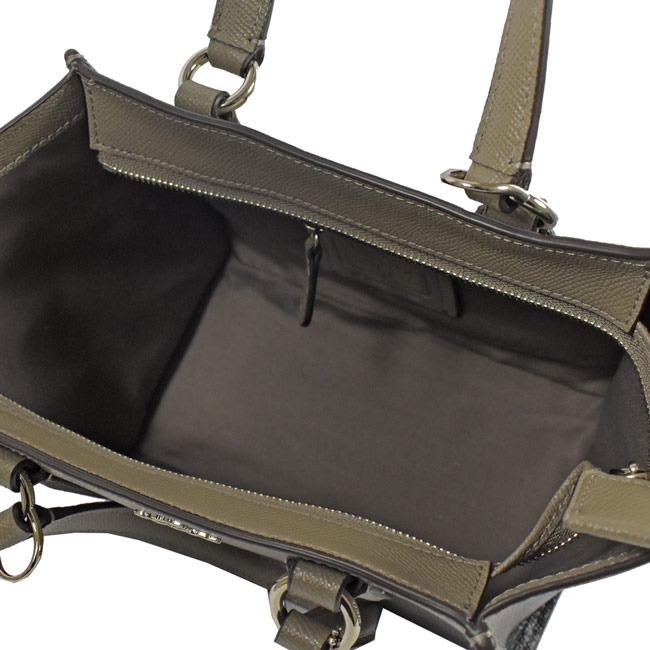 COACH金屬LOGO防刮牛皮手提斜背兩用包(漸層黑)