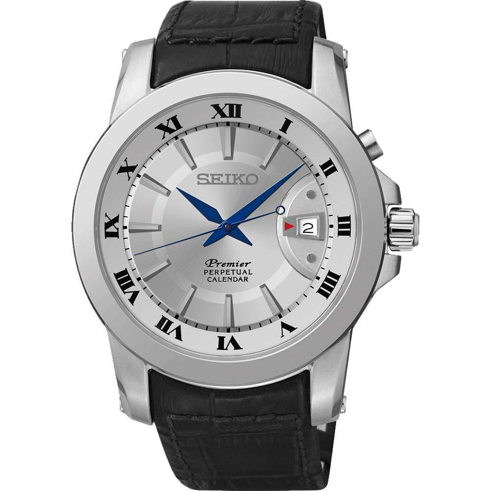 SEIKO Premier  紳士萬年曆腕錶(SNQ141J1)-灰x黑/40mm