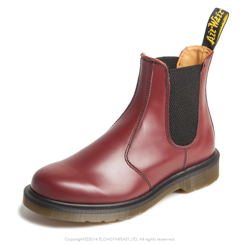 Dr.Martens-側邊鬆緊短靴-男款-櫻桃紅