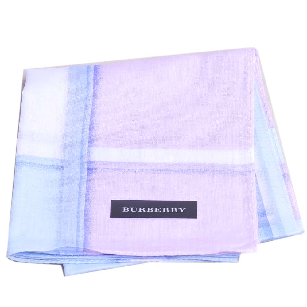 BURBERRY 漸層抽象格紋帕領巾(藍紫色)
