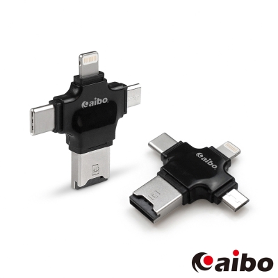 aibo 四合一OTG讀卡機(USB/Micro USB/Type-C/8pin)