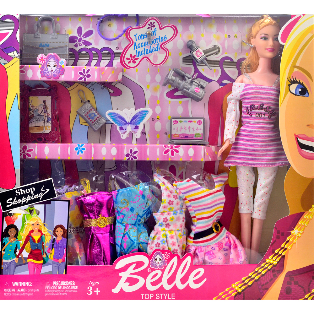 《Belle Party》時尚換裝系列洋娃娃套裝組-鞋帽櫃款 多套服飾及配件