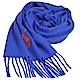 RALPH LAUREN POLO 義大利製大馬刺繡LOGO素面羊毛圍巾(寶藍) product thumbnail 1