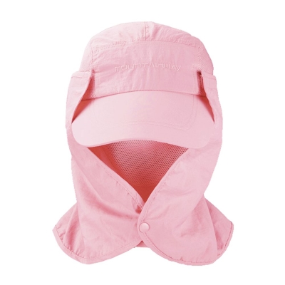 LEADER UPF50+抗UV高防曬速乾護頸遮陽帽 可拆釦子款(淡粉紅)