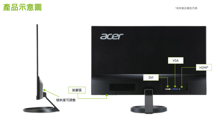 acer R271 27型 IPS 薄邊框電腦螢幕(福利品)