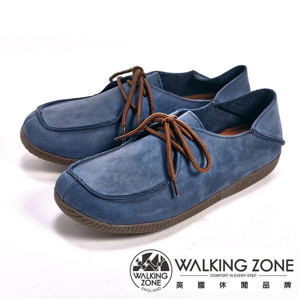 WALKING ZONE 可踩式雙穿休閒女鞋-藍(另有紅、棕)