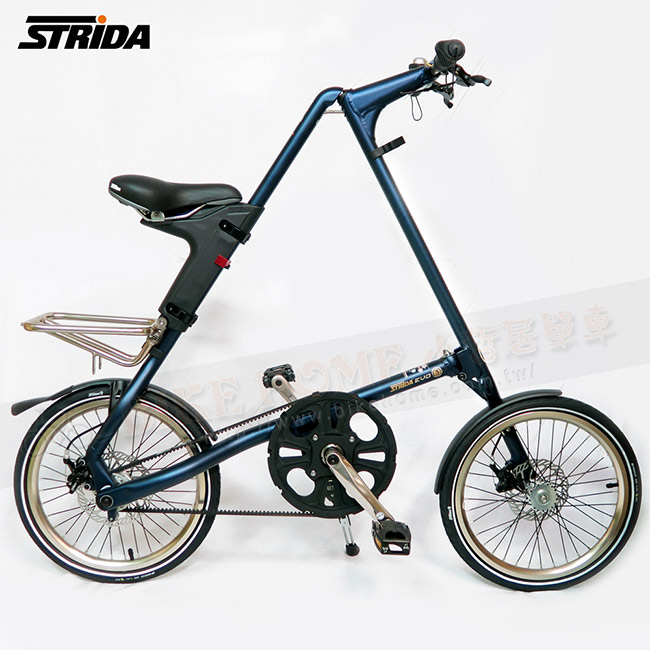 STRiDA速立達 18吋內變3速EVO版碟剎折疊單車/三角形單車-霧藍色