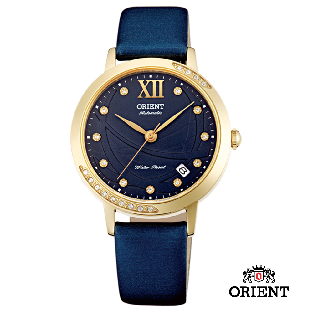 ORIENT 東方錶 ELEGANT系列 時尚絹布錶帶機械女錶-藍/36mm