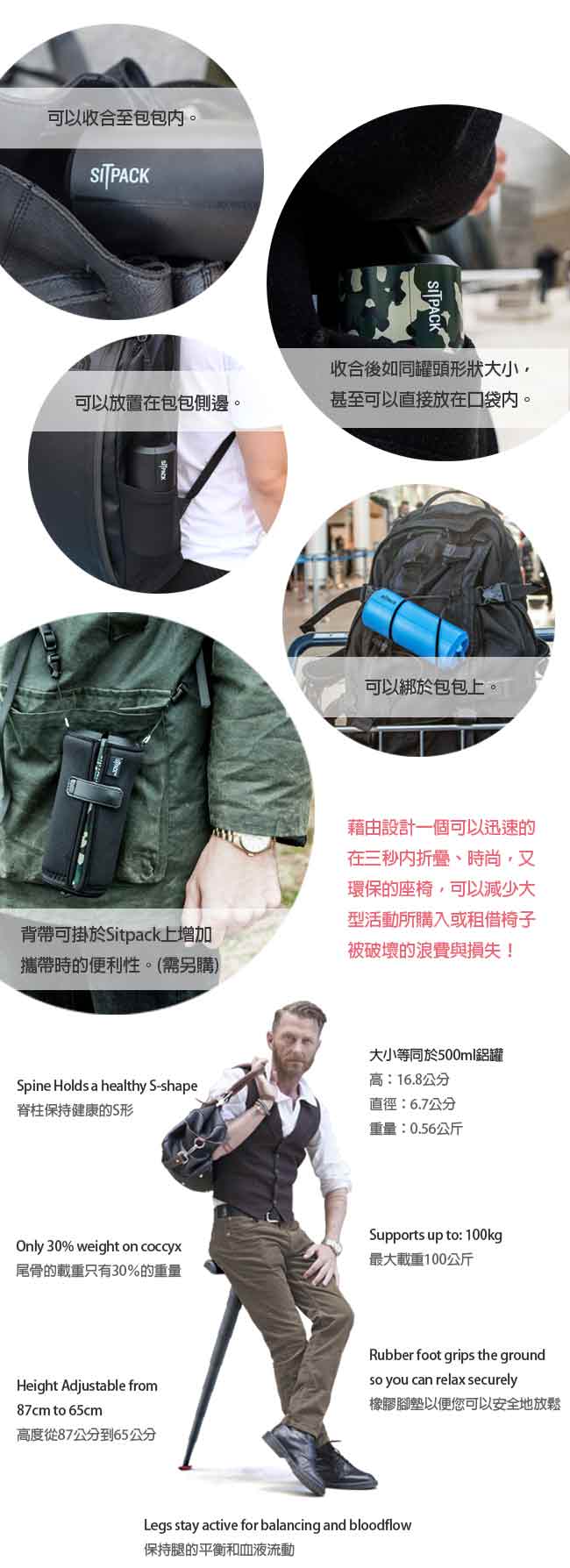 SitPack Cover 隨身太空椅防塵坐包(含背帶) 公司貨