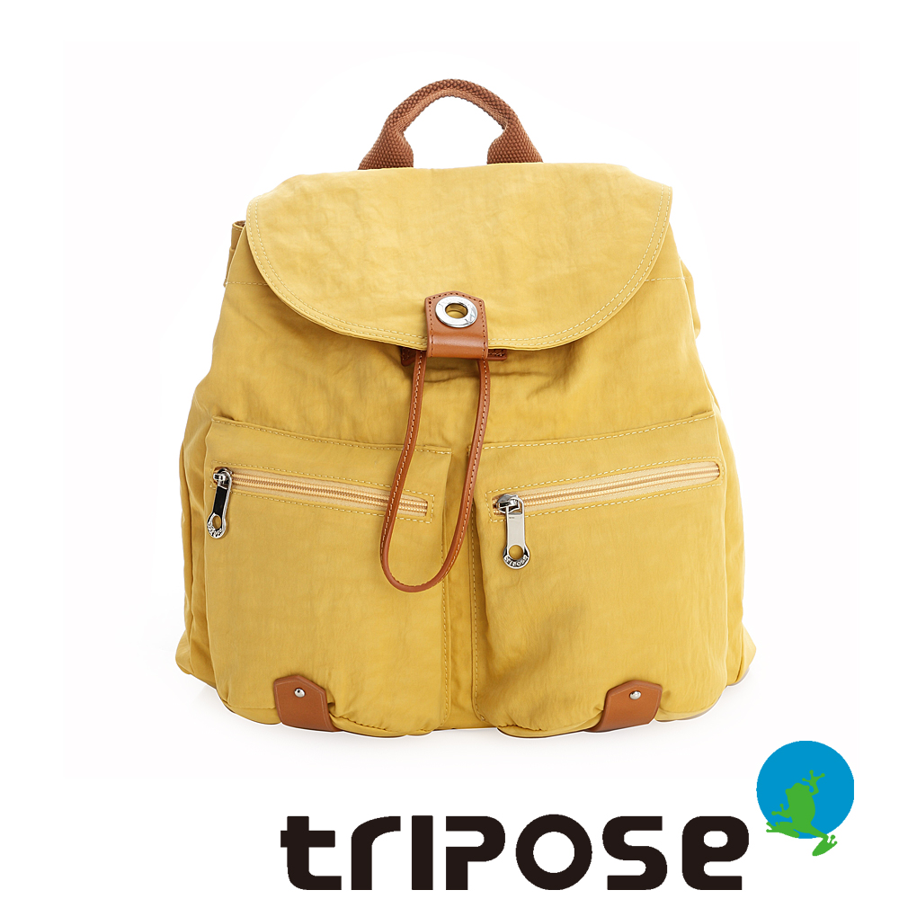 tripose MOVE系列輕休閒翻蓋機能後背包(小) 黃