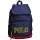 POLO Ralph Lauren 品牌LOGO圖騰尼龍可折後背包(深藍/黃馬) product thumbnail 1