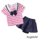 baby童衣 嬰兒套裝 粉色條紋水手服 52215 product thumbnail 1