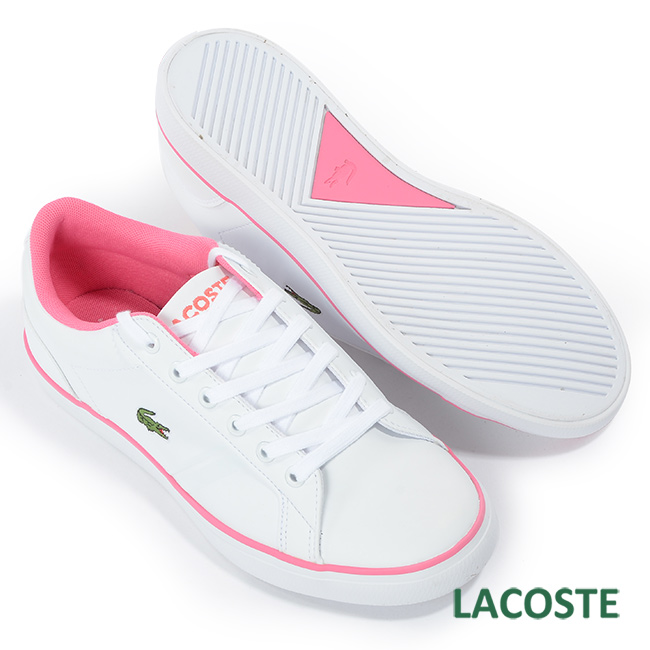 LACOSTE 女用休閒鞋-白/粉