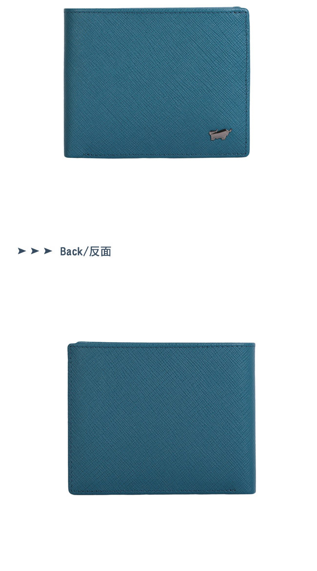 BRAUN BUFFEL - RUFINO-C洛非諾系列12卡中間翻透明窗皮夾 - 蔚藍