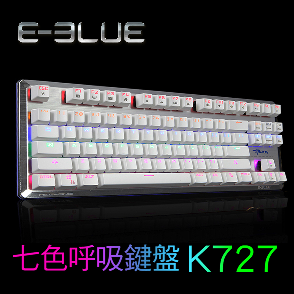 E-Blue 魅影狂蛇 電競機械式鍵盤K727 青軸英文鍵盤 EKM727