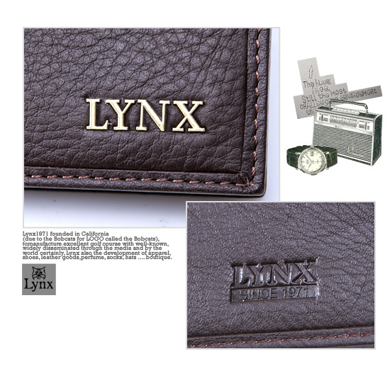 Lynx - 美國山貓紳士真皮款15卡1照長夾-質感咖