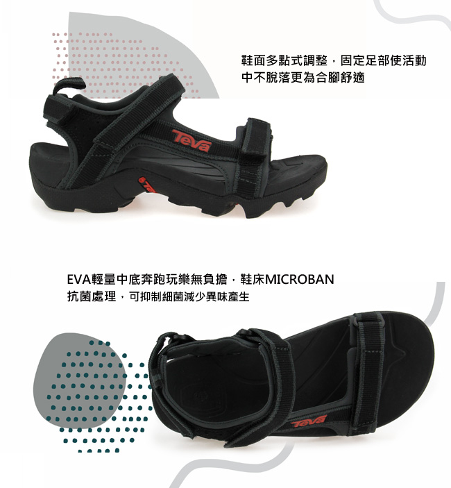 TEVA 美國 中童 K Tanza 運動涼鞋(黑灰)