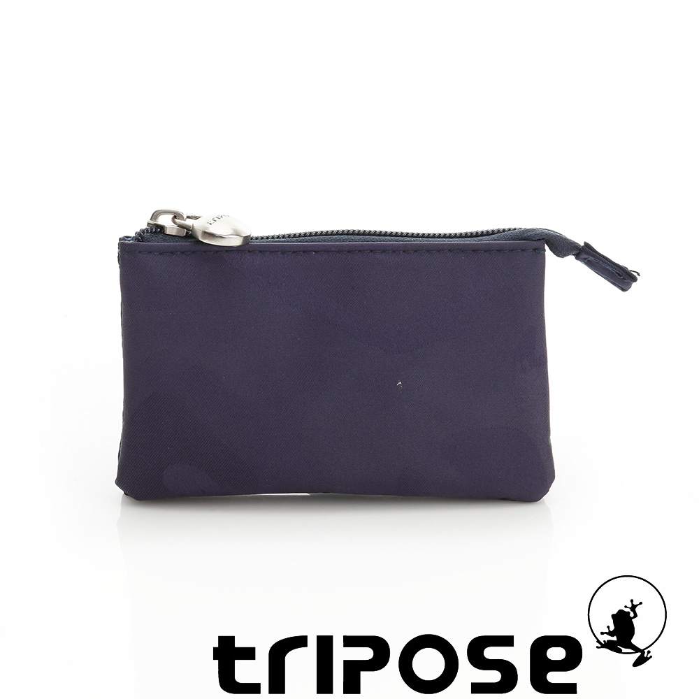 tripose 漫遊系列岩紋簡約微旅萬用零錢包 迷彩藍