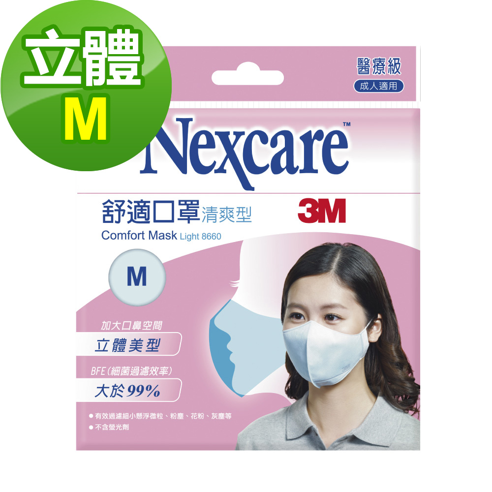 3M Nexcare 舒適口罩 輕爽型 拋棄式 5片包(M)