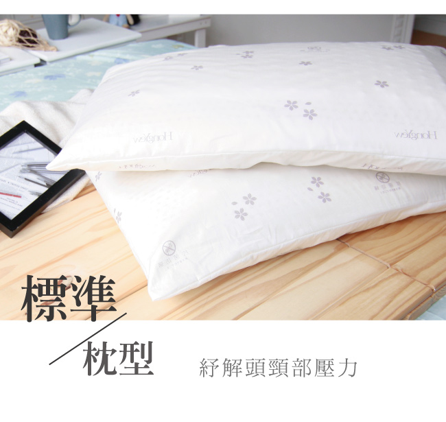 鴻宇HongYew 美國棉授權 防蹣抗菌標準型乳膠枕