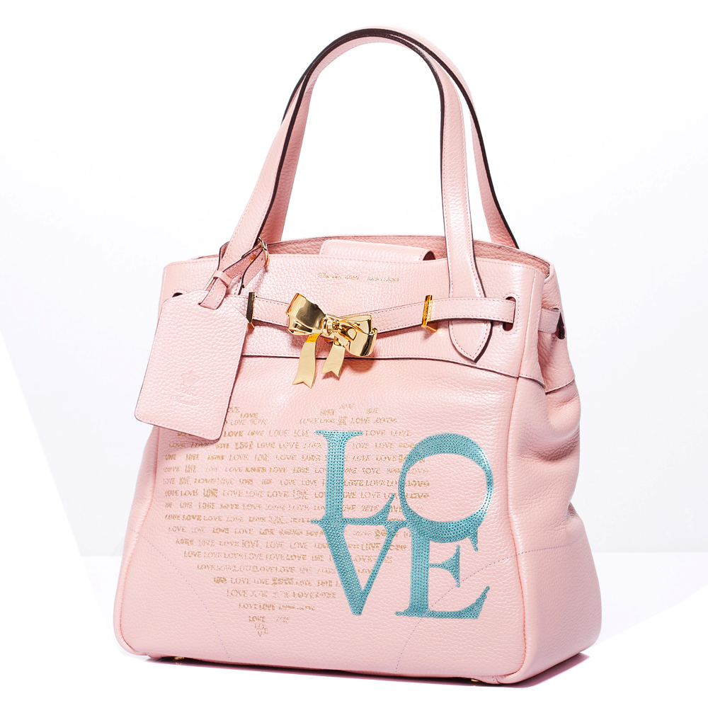 A.D.M.J RIBBON金屬蝴蝶結COVA-TOTE BAG-PINK