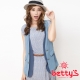 betty’s貝蒂思　排釦拼接雪紡造型背心(天藍) product thumbnail 1