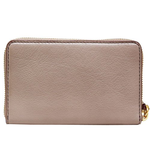 MBMJ 立體標籤拉鍊全皮革手拿/手機包-水泥灰