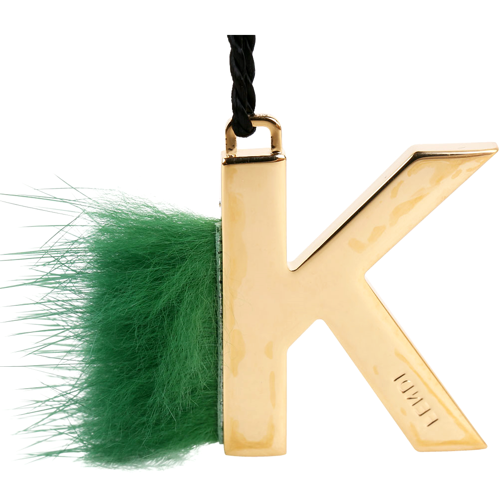 FENDI Abclick K 貂毛飾鑰匙圈/吊飾(綠色)