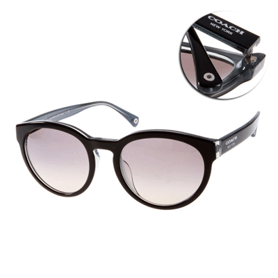 COACH太陽眼鏡 歐美圓框/黑色/#COS8056F 511811