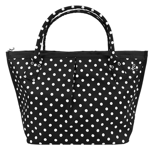 agnes b 金屬b點點水餃包(大/黑白)