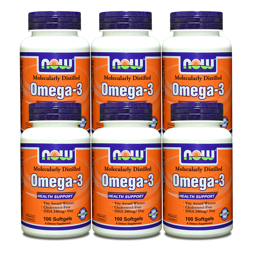 NOW健而婷－Omega-3深海魚油(100顆/瓶)六瓶組