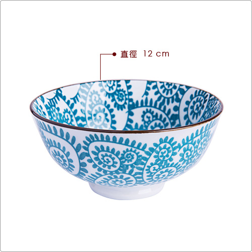 EXCELSA Oriented瓷餐碗(藤蔓藍12cm)