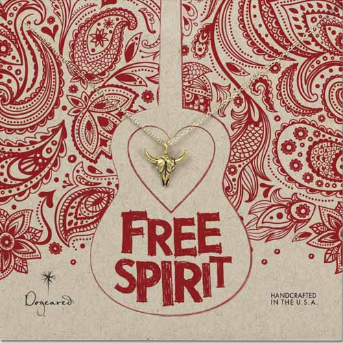 Dogeared Free Spirit 自由靈魂系列牛頭 金色項鍊 附原廠盒