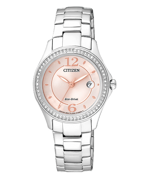 CITIZEN 光動能美麗境界晶鑽腕錶(FE1140-51X)-粉/29mm