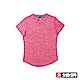 SASAKI 抗紫外線速乾吸排功能休閒圓領短衫-女-紅/科技藍 product thumbnail 1