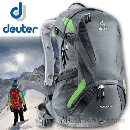 【德國 Deuter】Futura 28 輕量 網架式透氣登山背包_黑/綠