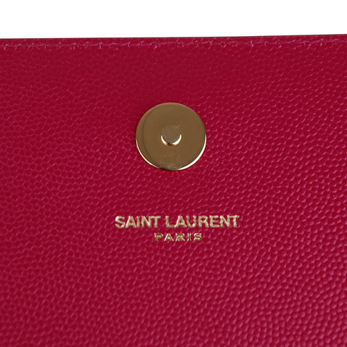 YSL 經典LOGO手拿晚宴包(桃紅)