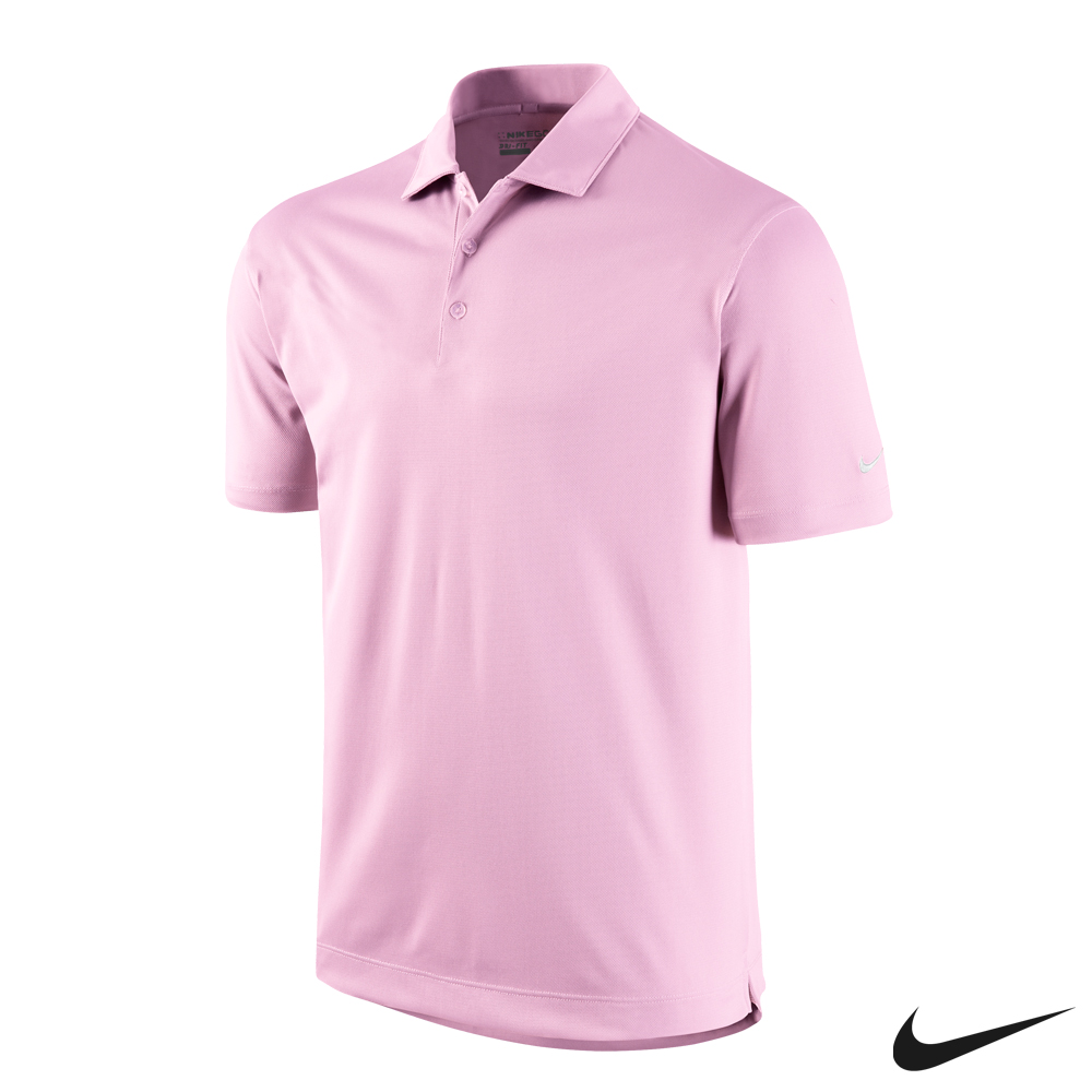 Nike Golf 快速排汗素面短袖POLO衫-粉紅636445-617