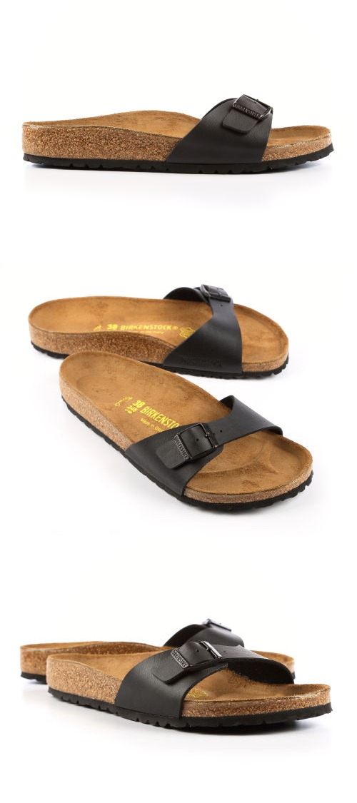 勃肯BIRKENSTOCK 040791。馬德里 單片時尚拖(黑)