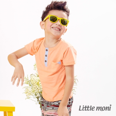 Little moni 素面造型棉T 橙粉